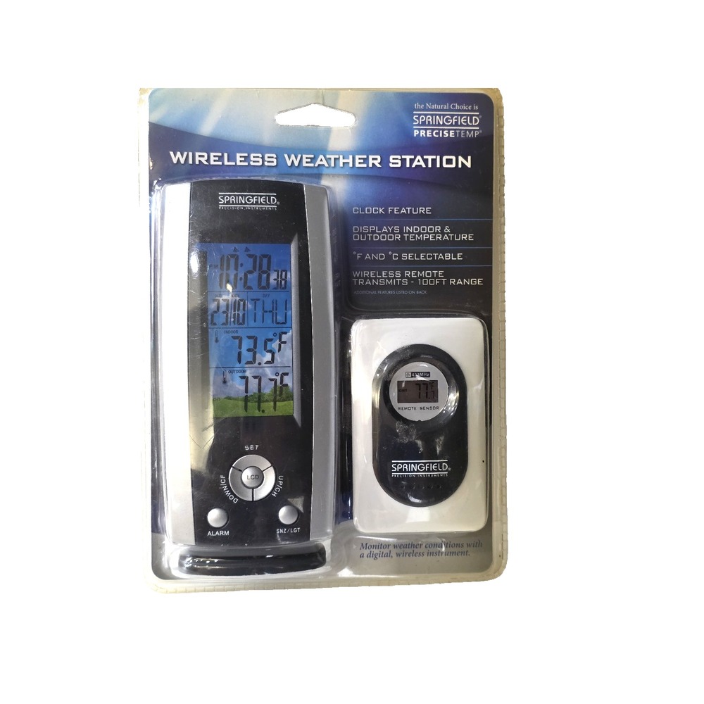Wirelss Weather Station Digital Alarm Clock w/ Remote Sensor.Battery Operated.‎